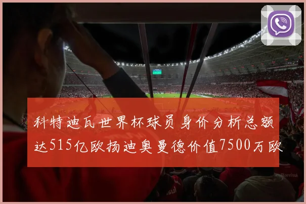 科特迪瓦世界杯球员身价分析总额达515亿欧扬迪奥曼德价值7500万欧